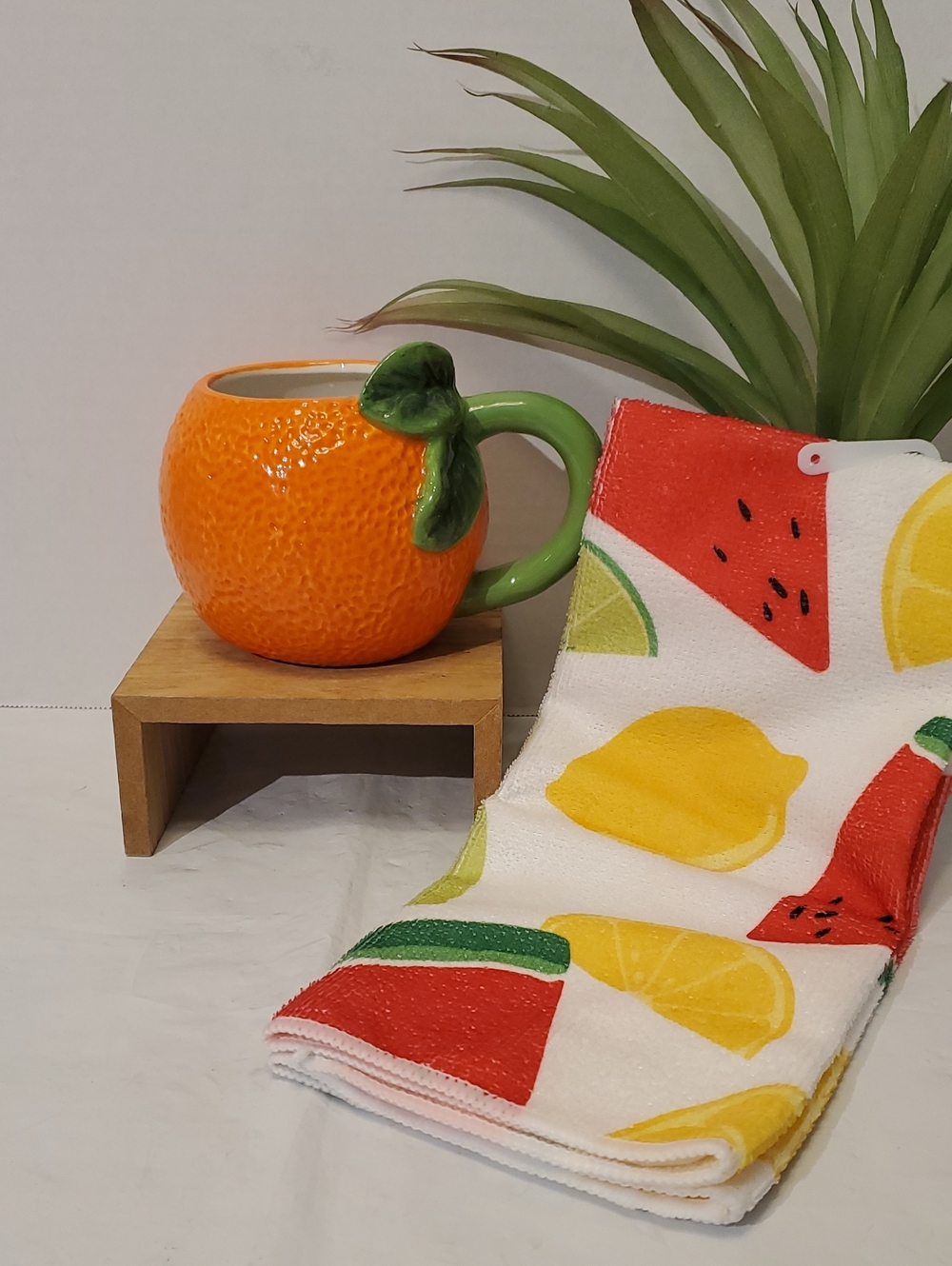 Orange Fruit Mug & Kitchen Towel Bundle